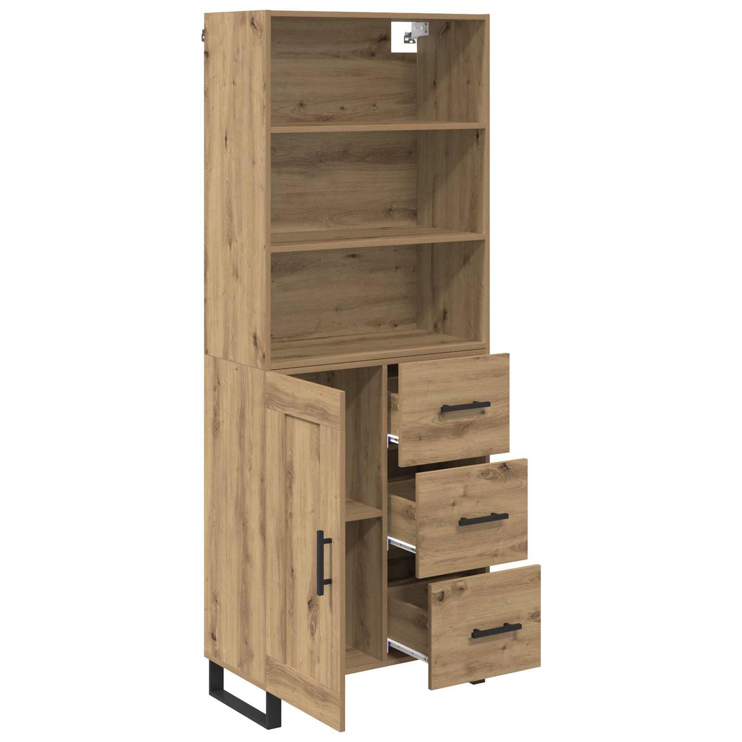 Vysoký Bufet 2 Ks Artisanový Dub 69,5 X 34 X 180 Cm