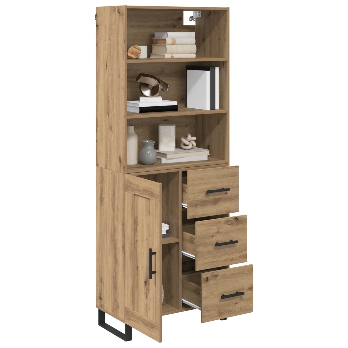 Vysoký Bufet 2 Ks Artisanový Dub 69,5 X 34 X 180 Cm