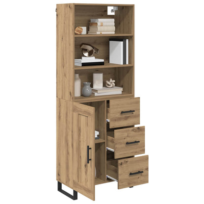 Vysoký Bufet 2 Ks Artisanový Dub 69,5 X 34 X 180 Cm
