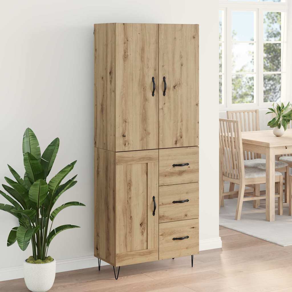 Vysoký Bufet 2 Ks Artisanový Dub 69,5 X 34 X 180 Cm