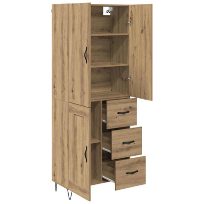 Vysoký Bufet 2 Ks Artisanový Dub 69,5 X 34 X 180 Cm