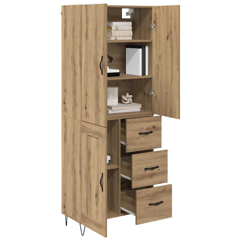 Vysoký Bufet 2 Ks Artisanový Dub 69,5 X 34 X 180 Cm