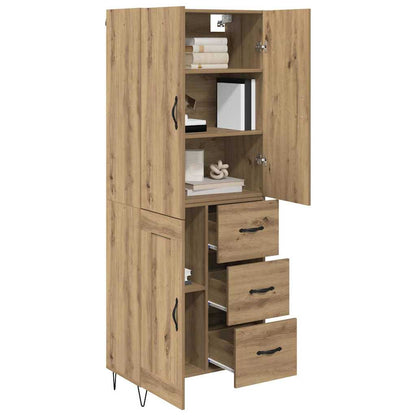 Vysoký Bufet 2 Ks Artisanový Dub 69,5 X 34 X 180 Cm