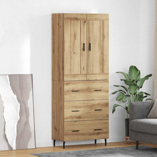Vysoký Bufet 2 Ks Artisanový Dub 69,5 X 34 X 180 Cm