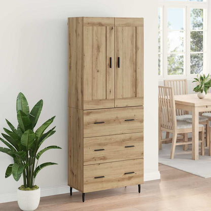 Vysoký Bufet 2 Ks Artisanový Dub 69,5 X 34 X 180 Cm