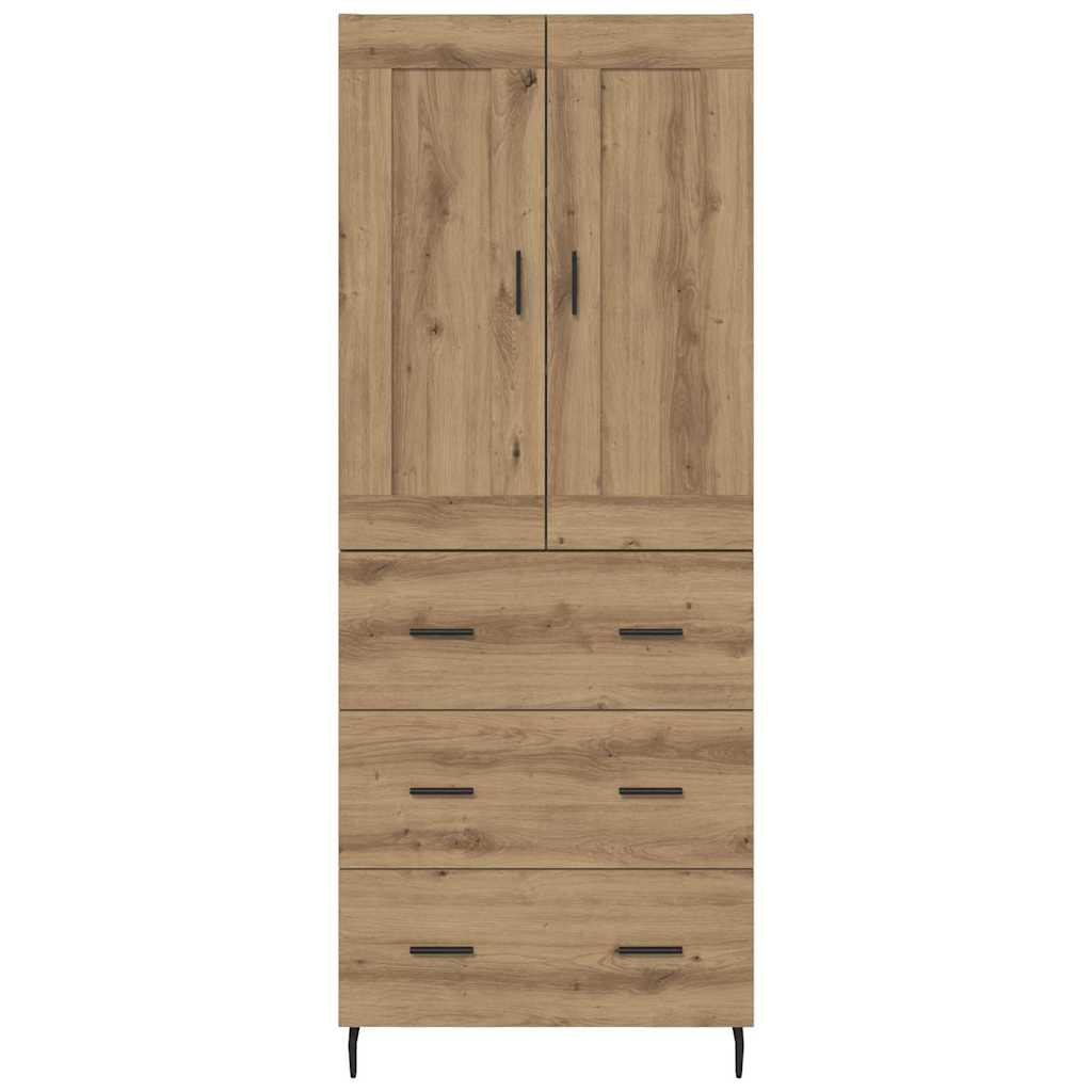 Vysoký Bufet 2 Ks Artisanový Dub 69,5 X 34 X 180 Cm