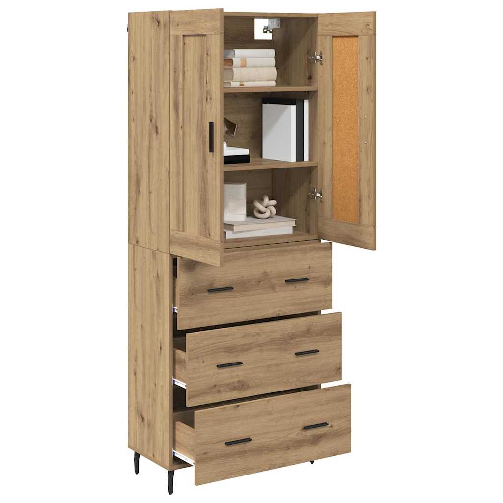 Vysoký Bufet 2 Ks Artisanový Dub 69,5 X 34 X 180 Cm