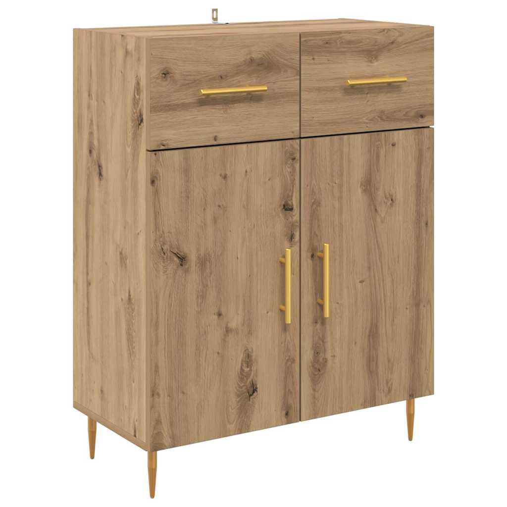 Vysoký Bufet Artisanový Dub 69,5 X 34 X 180 Cm Kompozitní Dřevo