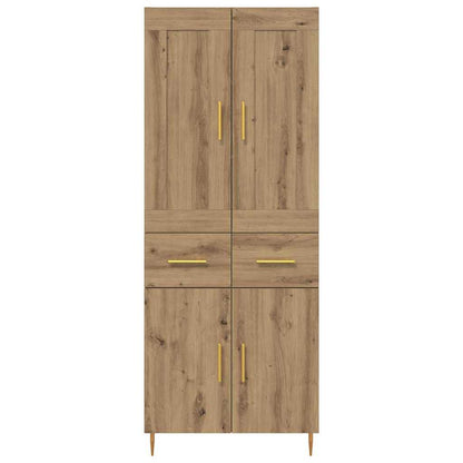 Vysoký Bufet Artisanový Dub 69,5 X 34 X 180 Cm Kompozitní Dřevo