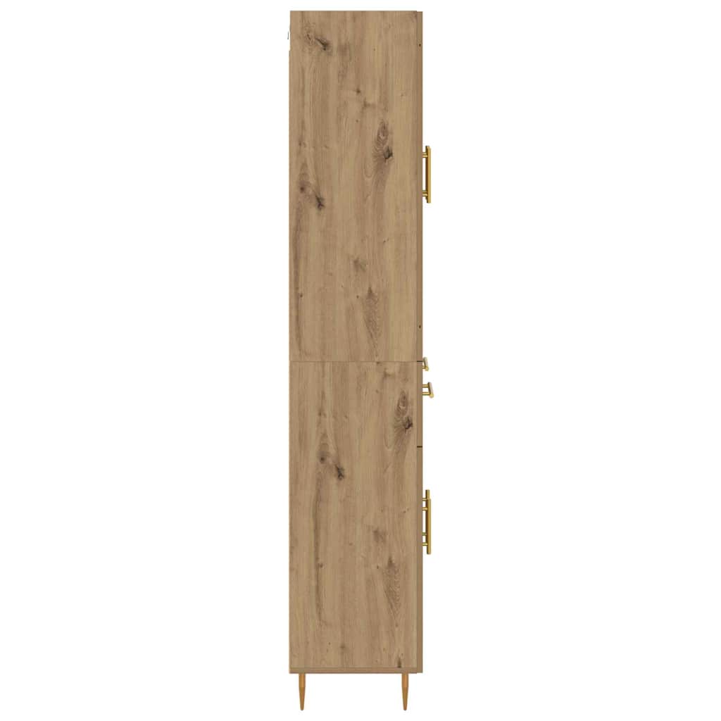 Vysoký Bufet Artisanový Dub 69,5 X 34 X 180 Cm Kompozitní Dřevo