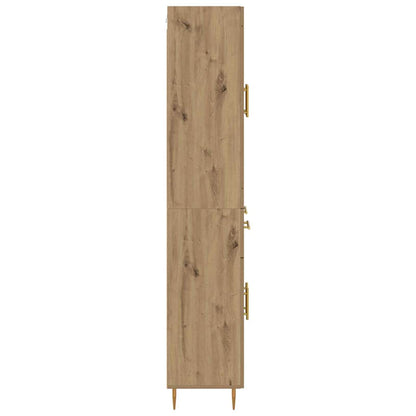 Vysoký Bufet Artisanový Dub 69,5 X 34 X 180 Cm Kompozitní Dřevo
