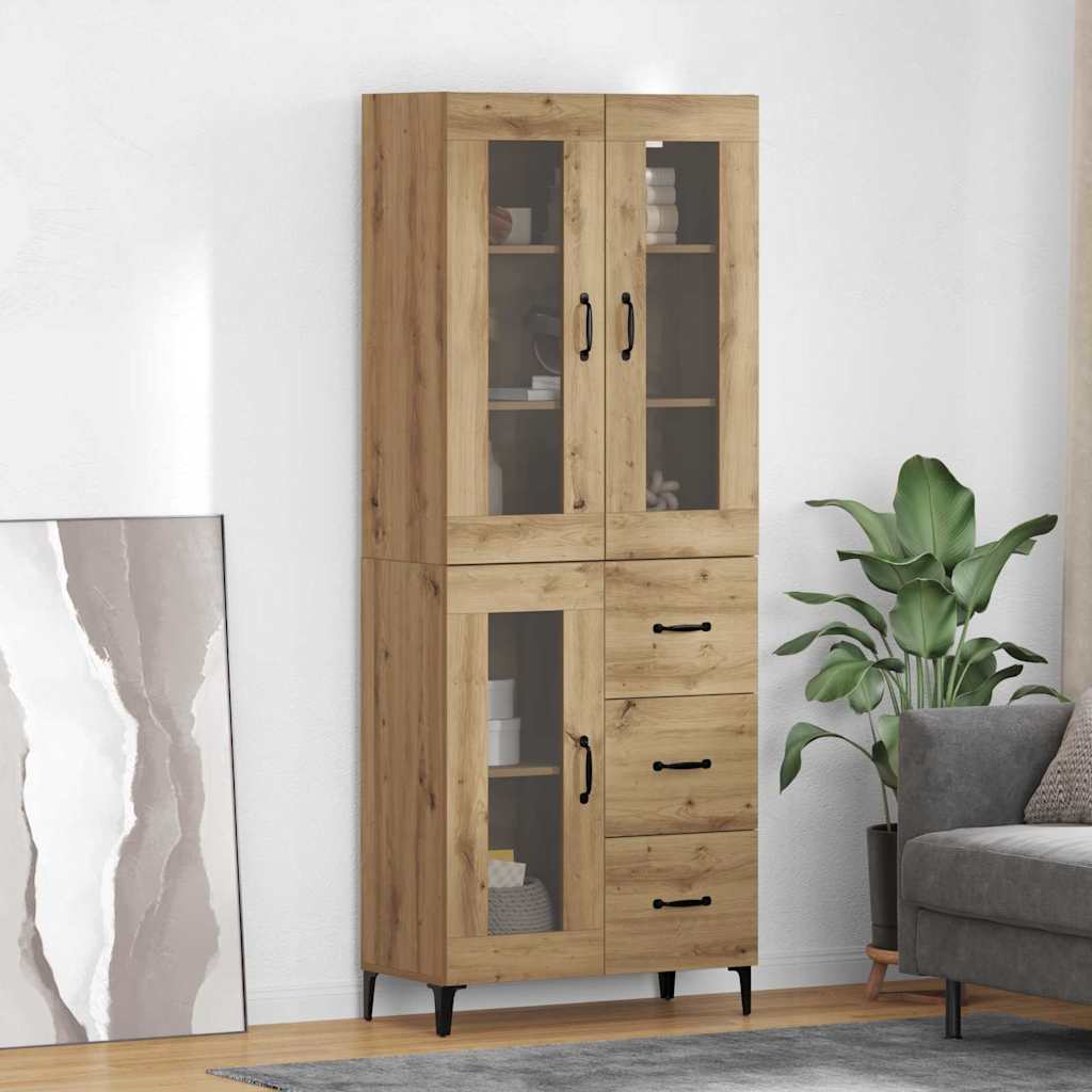 Vysoký Bufet 69,5 X 34 X 180 Cm Kompozitní Dřevo
