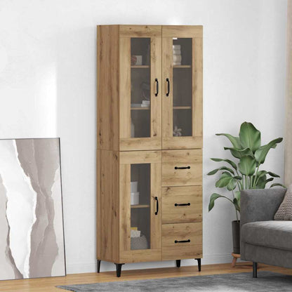 Vysoký Bufet 69,5 X 34 X 180 Cm Kompozitní Dřevo