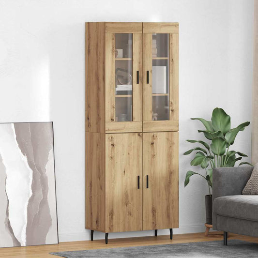 Vysoký Bufet 2 Ks Artisanový Dub 69,5 X 34 X 180 Cm