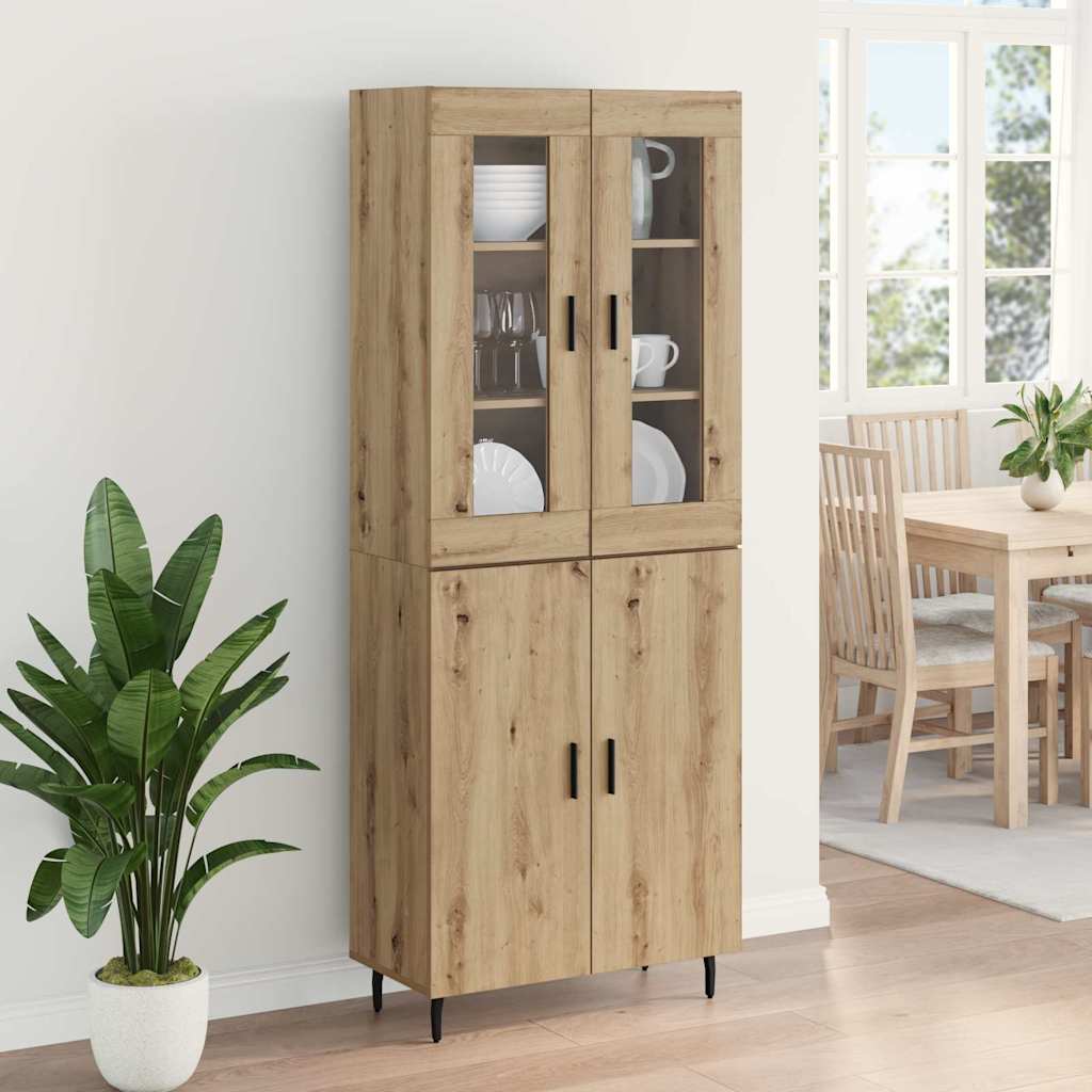 Vysoký Bufet 2 Ks Artisanový Dub 69,5 X 34 X 180 Cm