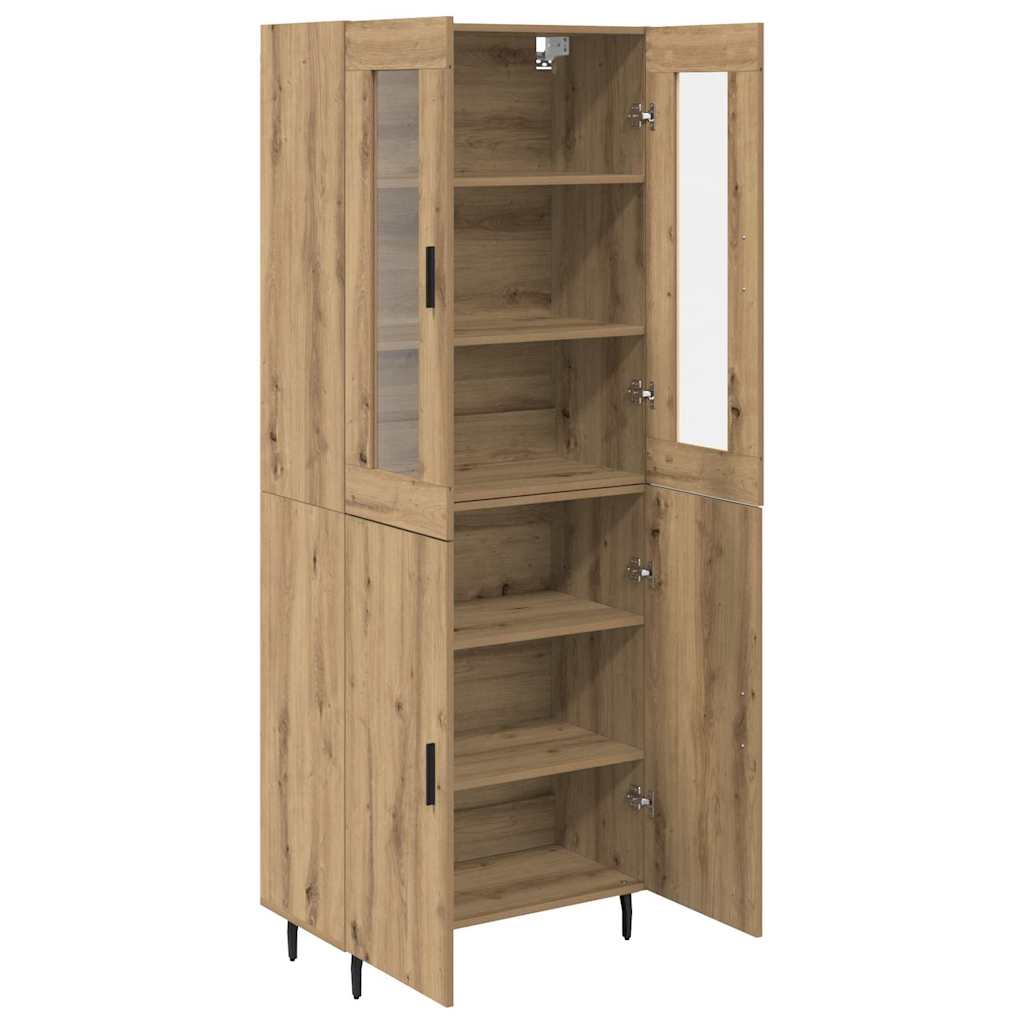 Vysoký Bufet 2 Ks Artisanový Dub 69,5 X 34 X 180 Cm