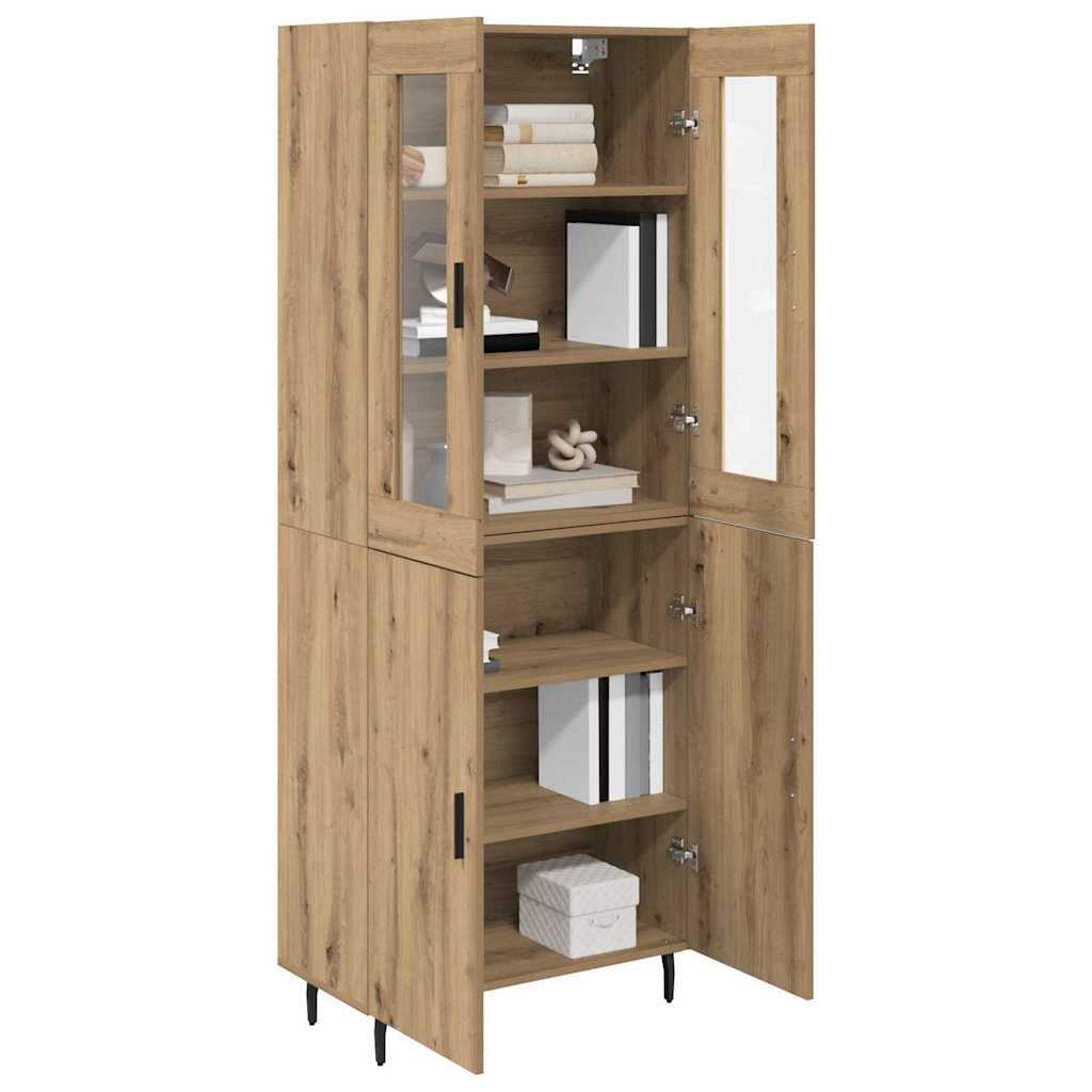Vysoký Bufet 2 Ks Artisanový Dub 69,5 X 34 X 180 Cm