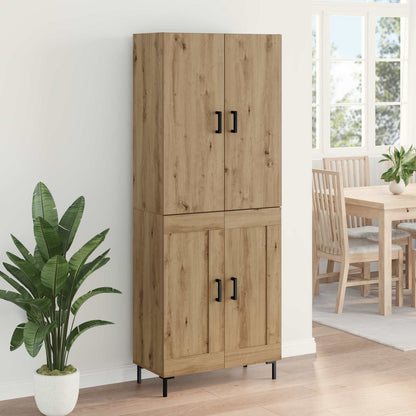 Vysoký Bufet Artisanový Dub 69,5 X 34 X 180 Cm Kompozitní Dřevo