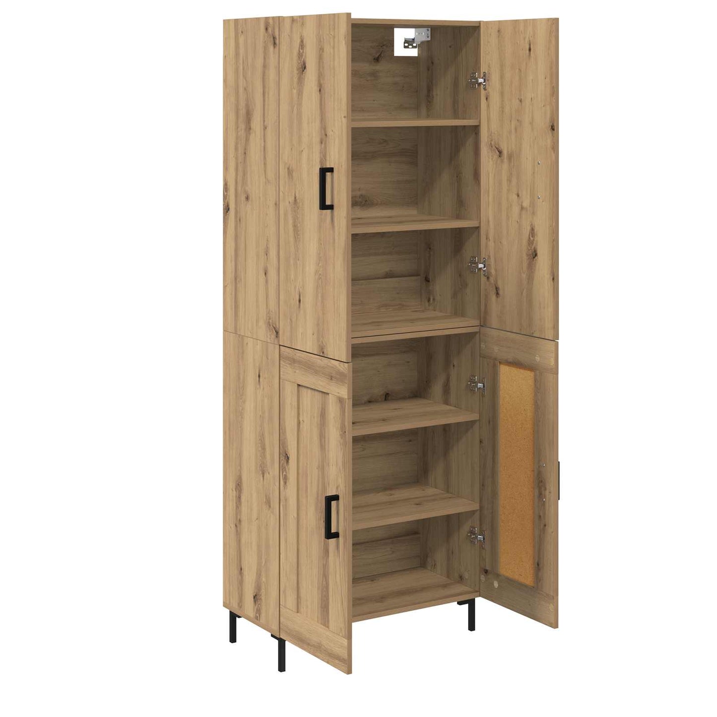 Vysoký Bufet Artisanový Dub 69,5 X 34 X 180 Cm Kompozitní Dřevo