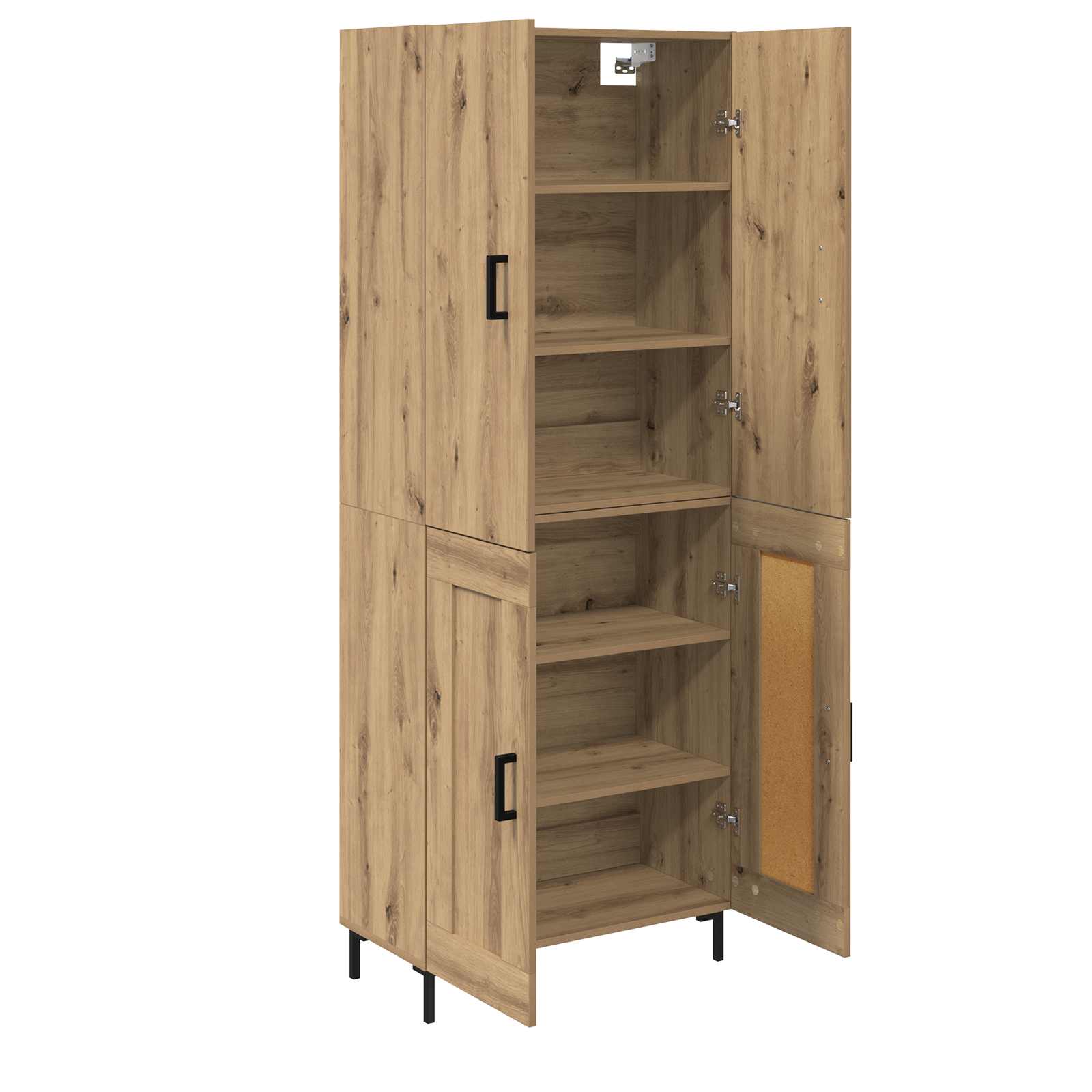 Vysoký Bufet Artisanový Dub 69,5 X 34 X 180 Cm Kompozitní Dřevo