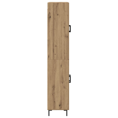 Vysoký Bufet Artisanový Dub 69,5 X 34 X 180 Cm Kompozitní Dřevo