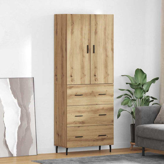 Vysoký Bufet 2 Ks Artisanový Dub 69,5 X 34 X 180 Cm