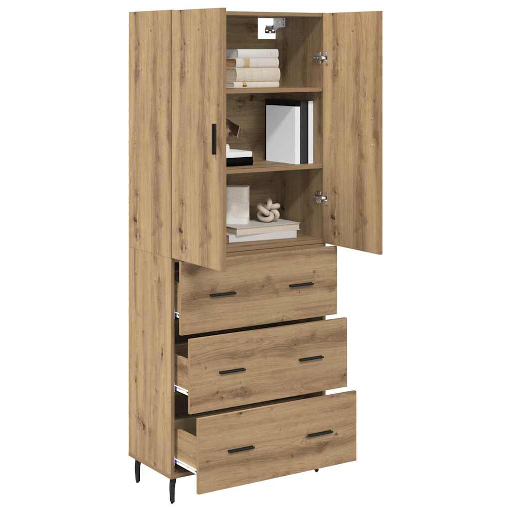 Vysoký Bufet 2 Ks Artisanový Dub 69,5 X 34 X 180 Cm