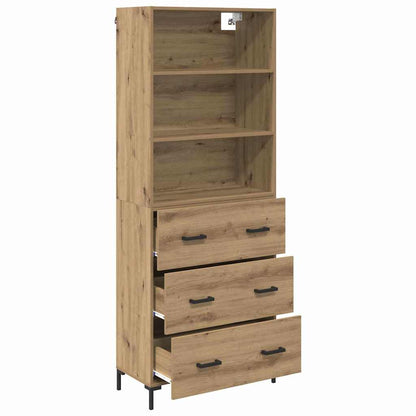 Vysoký Bufet Artisanový Dub 69,5 X 34 X 180 Cm Kompozitní Dřevo