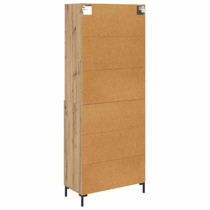 Vysoký Bufet Artisanový Dub 69,5 X 34 X 180 Cm Kompozitní Dřevo