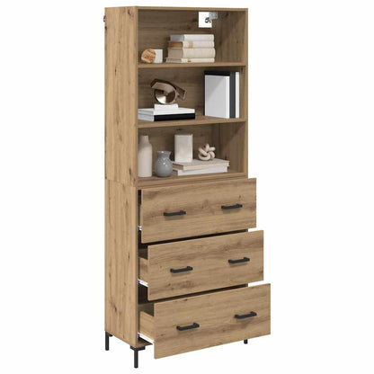 Vysoký Bufet Artisanový Dub 69,5 X 34 X 180 Cm Kompozitní Dřevo