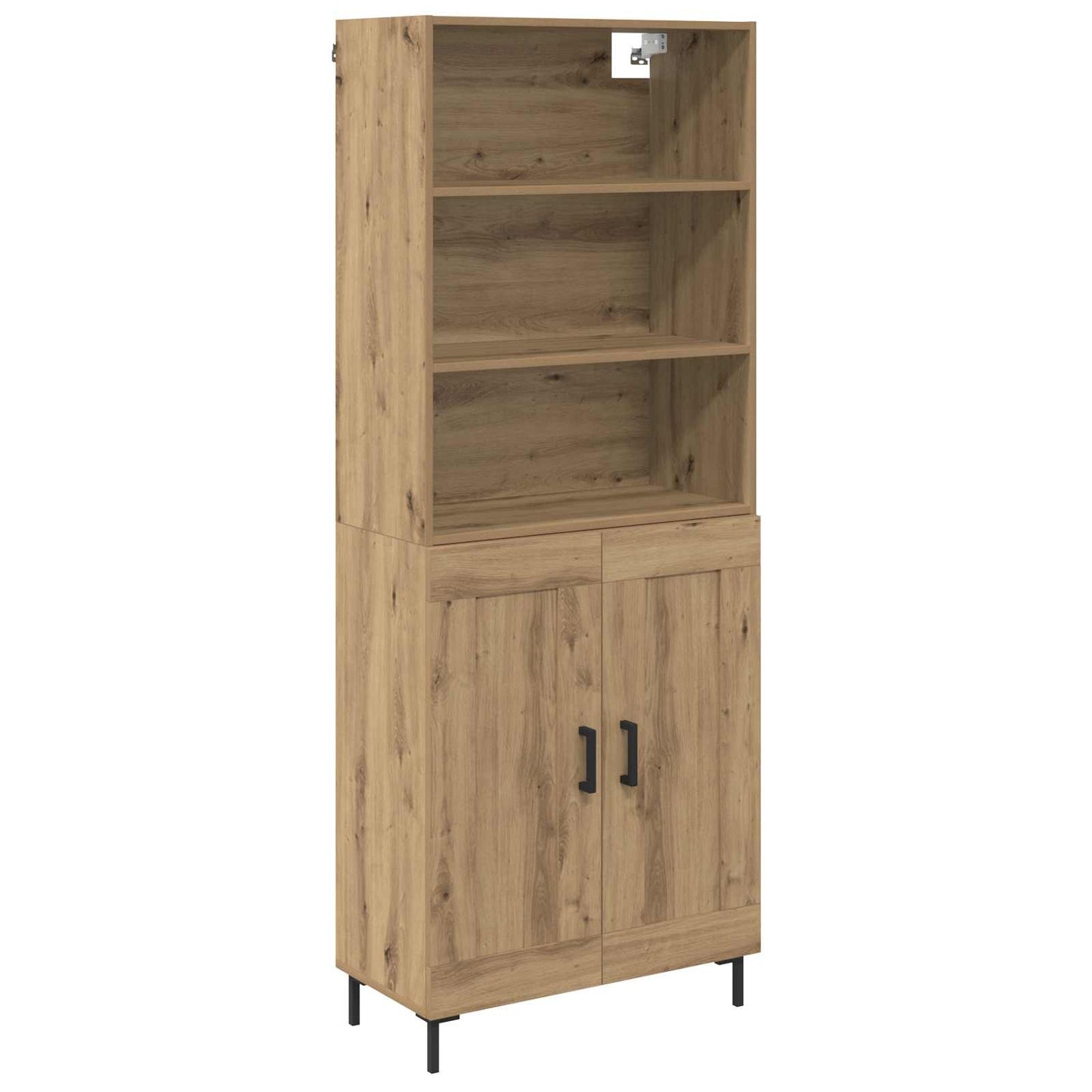 Vysoký Bufet Artisanový Dub 69,5 X 34 X 180 Cm Kompozitní Dřevo