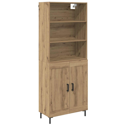 Vysoký Bufet Artisanový Dub 69,5 X 34 X 180 Cm Kompozitní Dřevo