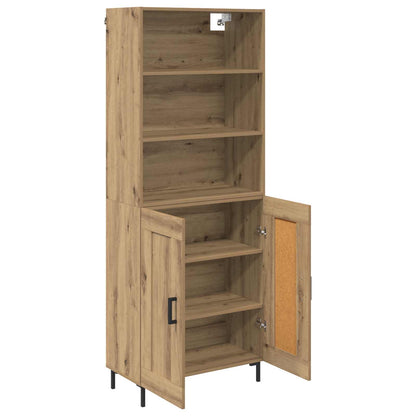 Vysoký Bufet Artisanový Dub 69,5 X 34 X 180 Cm Kompozitní Dřevo