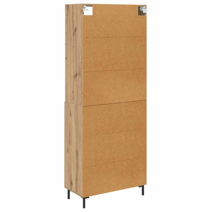 Vysoký Bufet Artisanový Dub 69,5 X 34 X 180 Cm Kompozitní Dřevo