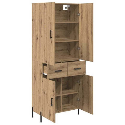 Vysoký Bufet Artisanový Dub 69,5 X 34 X 180 Cm Kompozitní Dřevo