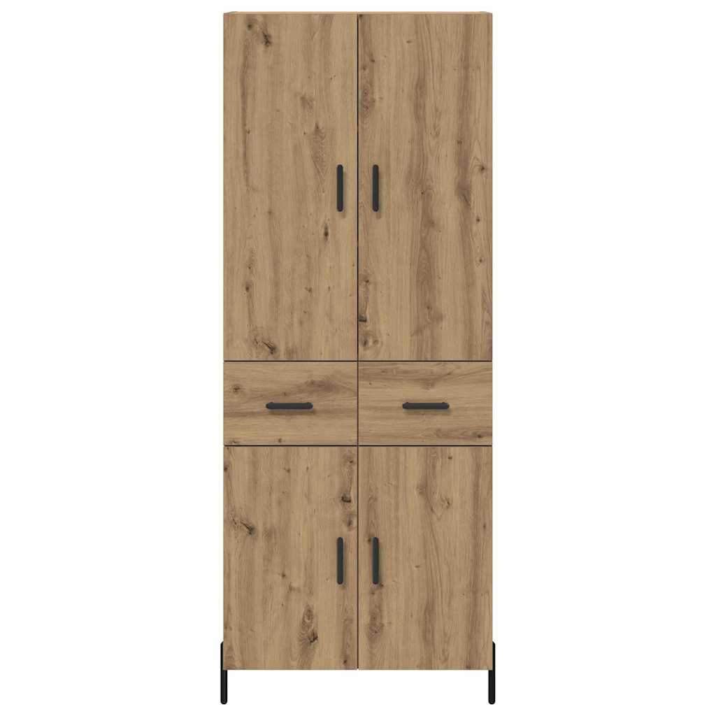 Vysoký Bufet Artisanový Dub 69,5 X 34 X 180 Cm Kompozitní Dřevo