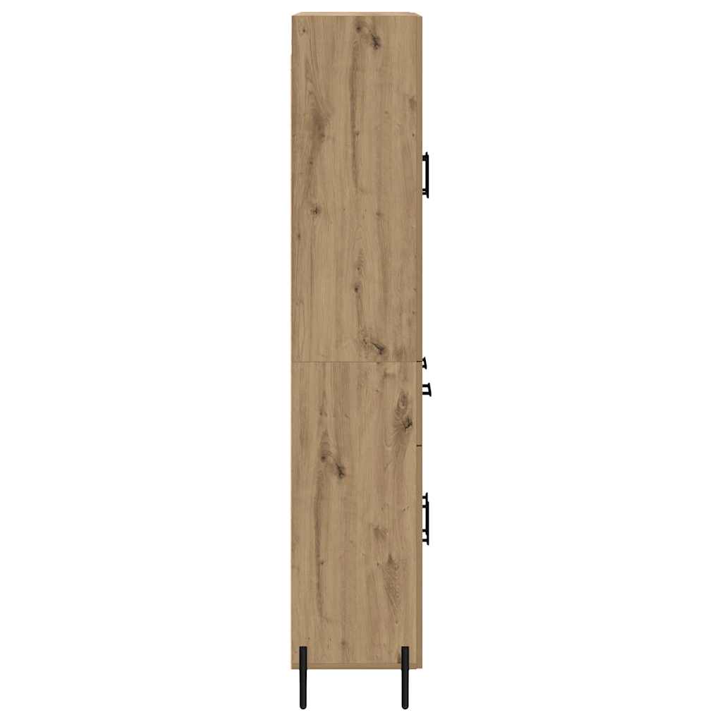 Vysoký Bufet Artisanový Dub 69,5 X 34 X 180 Cm Kompozitní Dřevo
