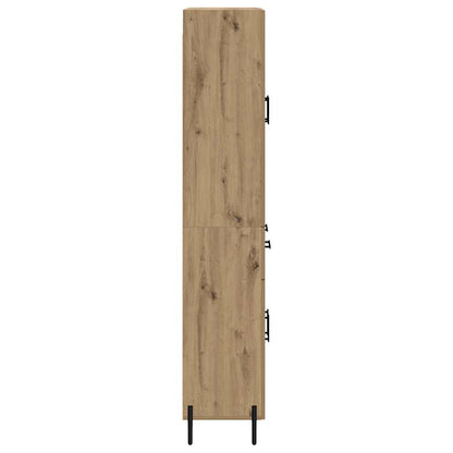 Vysoký Bufet Artisanový Dub 69,5 X 34 X 180 Cm Kompozitní Dřevo