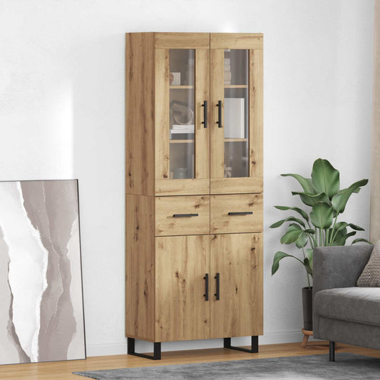 Vysoký Bufet 2 Ks Artisanový Dub 69,5 X 34 X 180 Cm