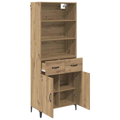 Vysoký Bufet Artisanový Dub 69,5 X 34 X 180 Cm Kompozitní Dřevo