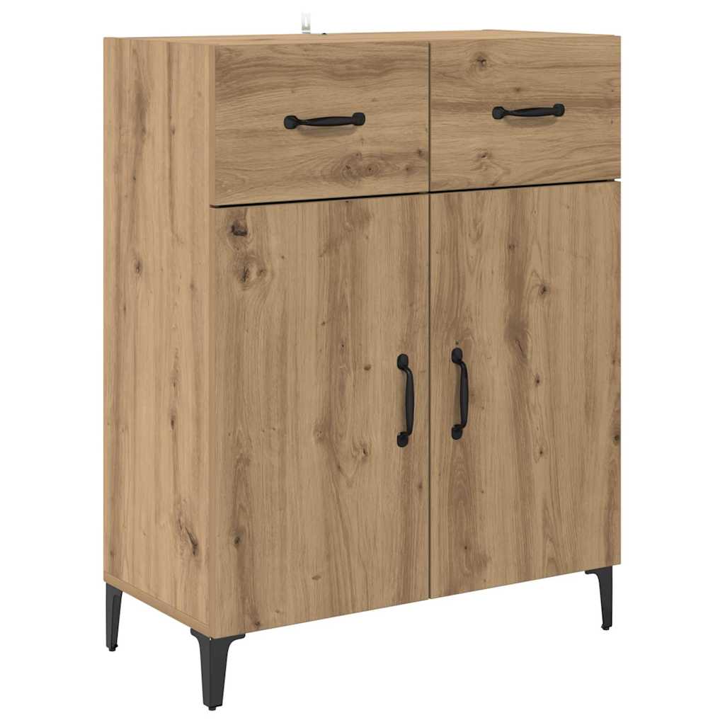 Vysoký Bufet Artisanový Dub 69,5 X 34 X 180 Cm Kompozitní Dřevo