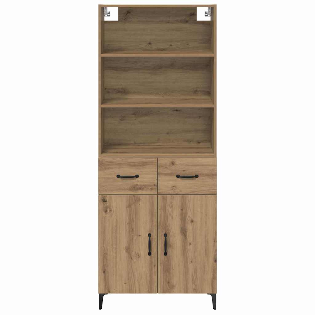 Vysoký Bufet Artisanový Dub 69,5 X 34 X 180 Cm Kompozitní Dřevo