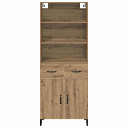 Vysoký Bufet Artisanový Dub 69,5 X 34 X 180 Cm Kompozitní Dřevo
