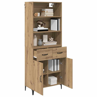 Vysoký Bufet Artisanový Dub 69,5 X 34 X 180 Cm Kompozitní Dřevo