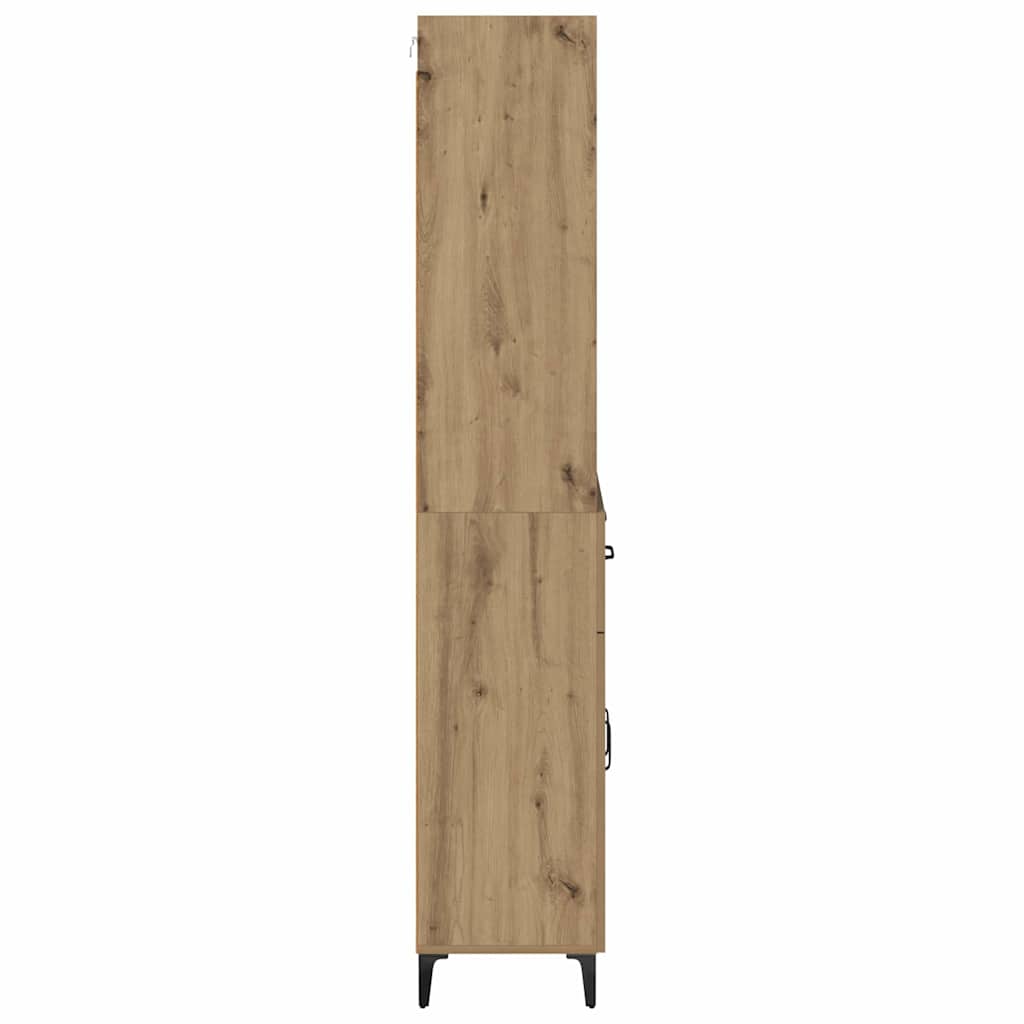 Vysoký Bufet Artisanový Dub 69,5 X 34 X 180 Cm Kompozitní Dřevo