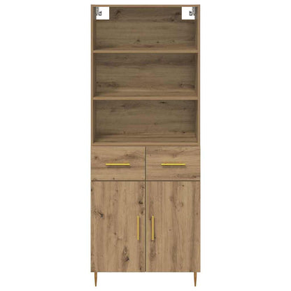Vysoký Bufet Artisanový Dub 69,5 X 34 X 180 Cm Kompozitní Dřevo
