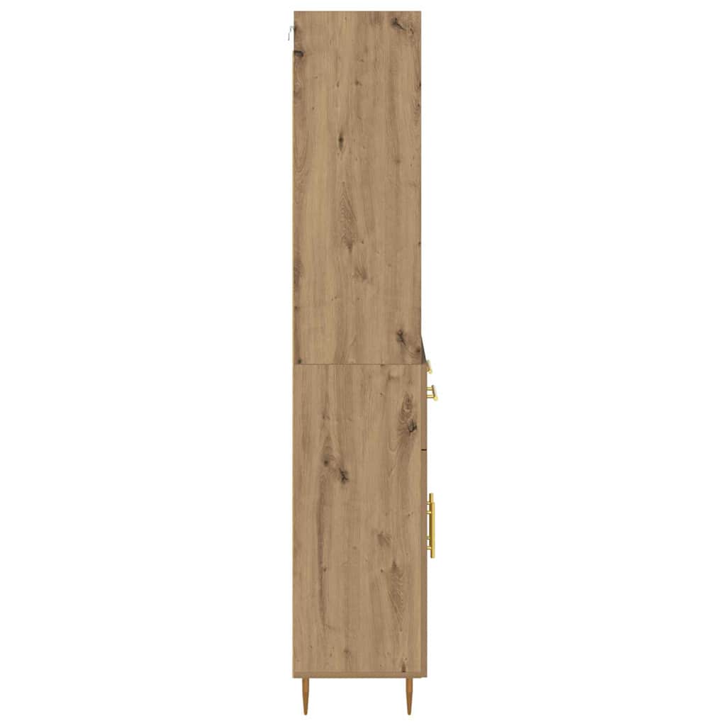 Vysoký Bufet Artisanový Dub 69,5 X 34 X 180 Cm Kompozitní Dřevo