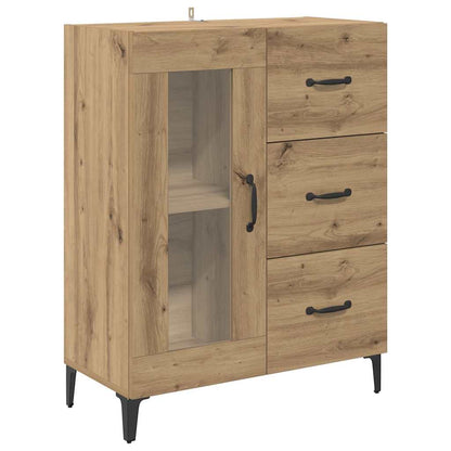 Vysoký Bufet Artisanový Dub 69,5 X 34 X 180 Cm Kompozitní Dřevo