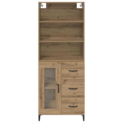 Vysoký Bufet Artisanový Dub 69,5 X 34 X 180 Cm Kompozitní Dřevo