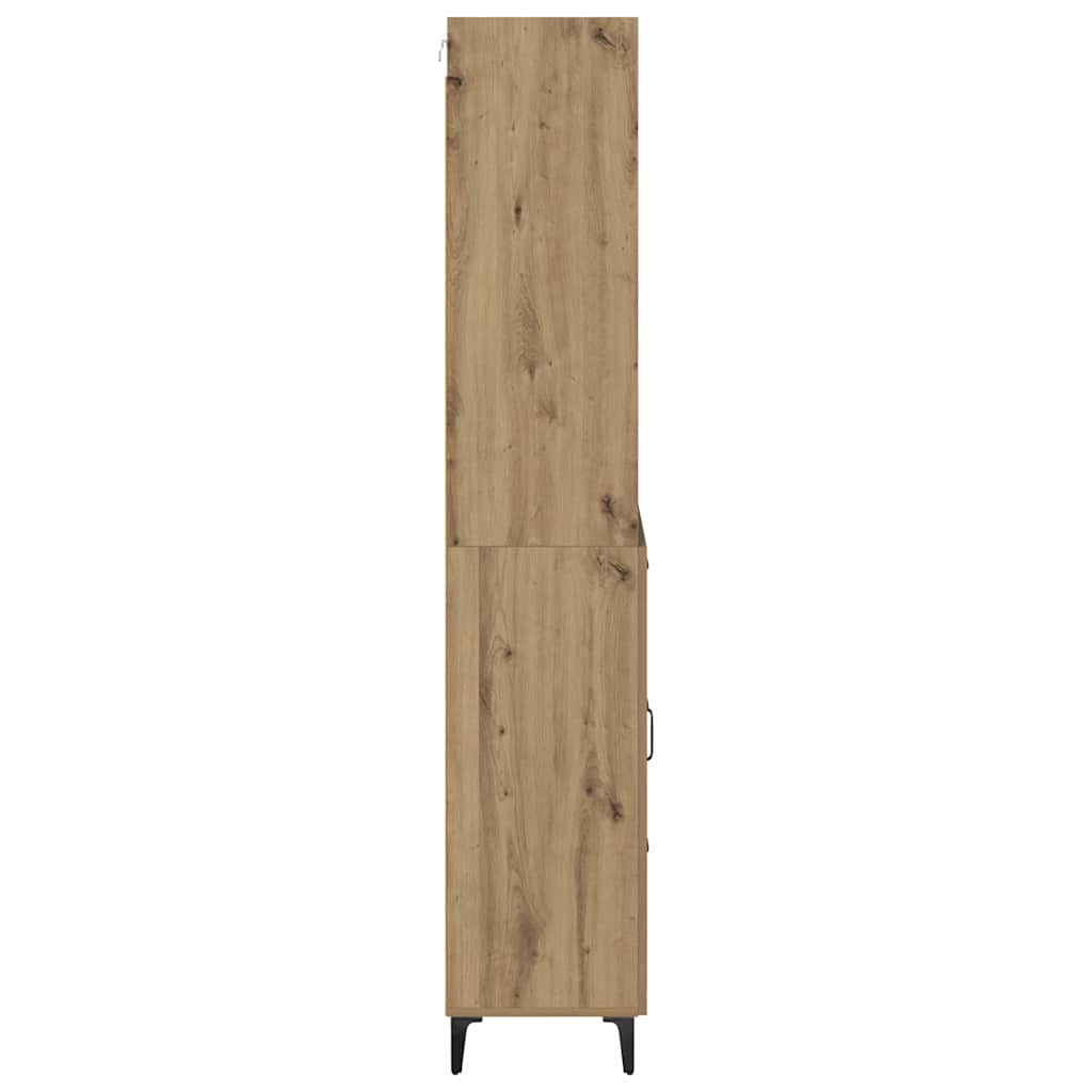 Vysoký Bufet Artisanový Dub 69,5 X 34 X 180 Cm Kompozitní Dřevo